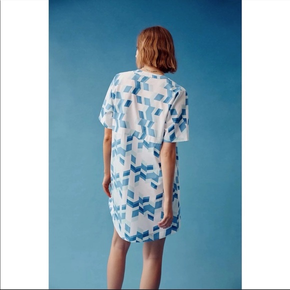 NWT ANTHROPOLOGIE Blue Peter Som Cressida Henley Geometric Tunic Dress M… - Picture 3 of 8